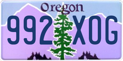 OR license plate 992XOG