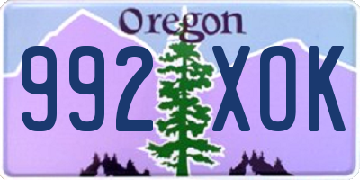 OR license plate 992XOK