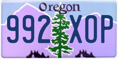 OR license plate 992XOP