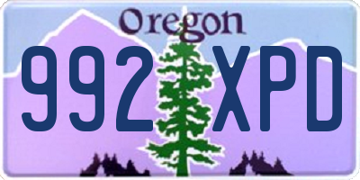 OR license plate 992XPD