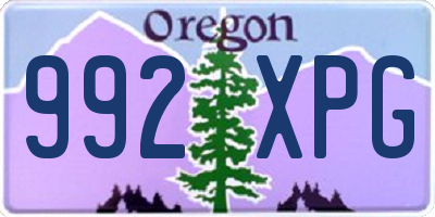 OR license plate 992XPG