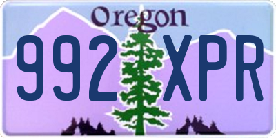 OR license plate 992XPR