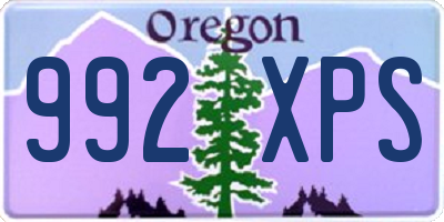 OR license plate 992XPS