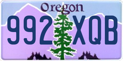 OR license plate 992XQB