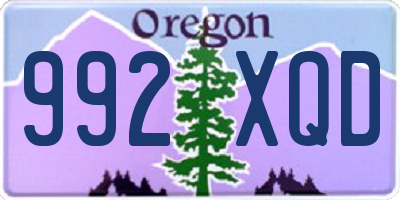 OR license plate 992XQD