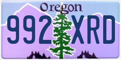 OR license plate 992XRD