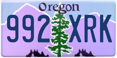 OR license plate 992XRK