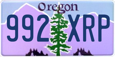 OR license plate 992XRP