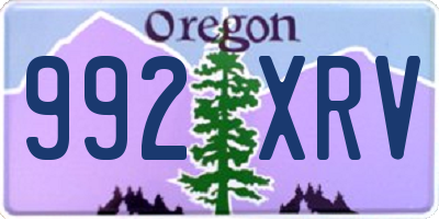 OR license plate 992XRV