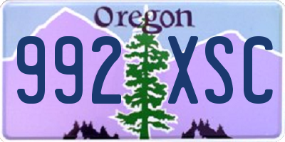 OR license plate 992XSC