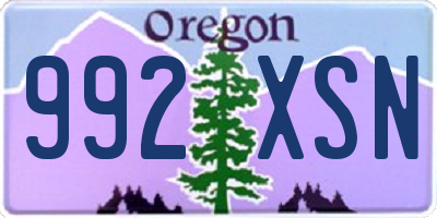 OR license plate 992XSN