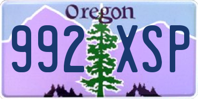 OR license plate 992XSP