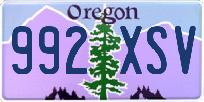 OR license plate 992XSV