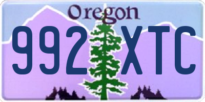OR license plate 992XTC