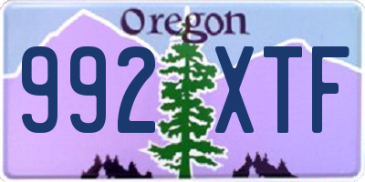 OR license plate 992XTF