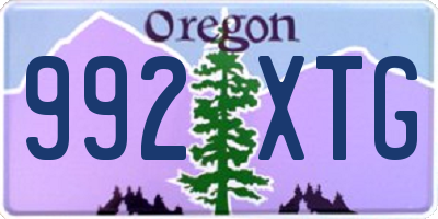 OR license plate 992XTG