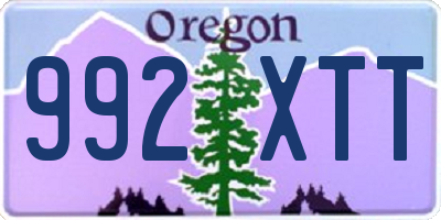 OR license plate 992XTT