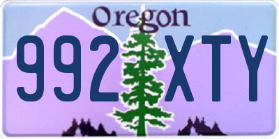 OR license plate 992XTY