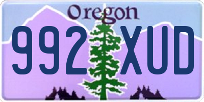 OR license plate 992XUD