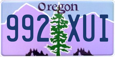 OR license plate 992XUI