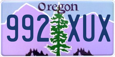 OR license plate 992XUX