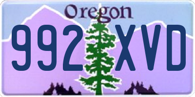 OR license plate 992XVD