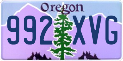 OR license plate 992XVG