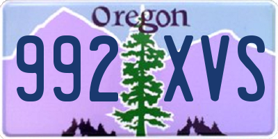 OR license plate 992XVS