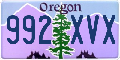 OR license plate 992XVX