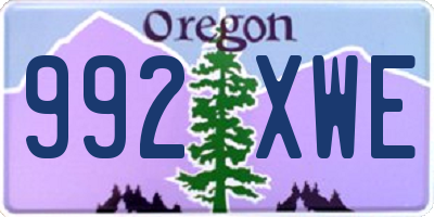 OR license plate 992XWE