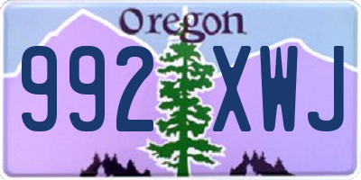 OR license plate 992XWJ