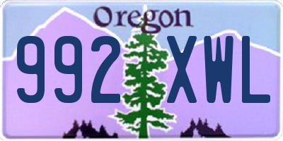 OR license plate 992XWL