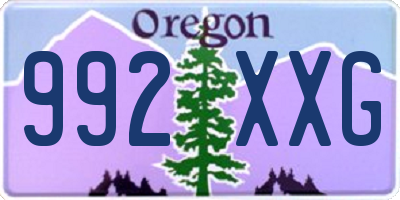 OR license plate 992XXG