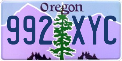 OR license plate 992XYC