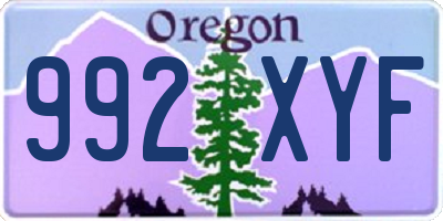 OR license plate 992XYF
