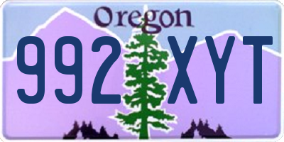 OR license plate 992XYT