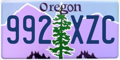 OR license plate 992XZC