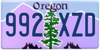 OR license plate 992XZD