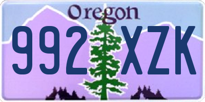 OR license plate 992XZK