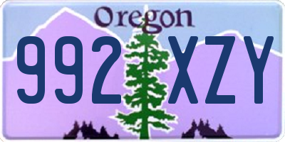 OR license plate 992XZY