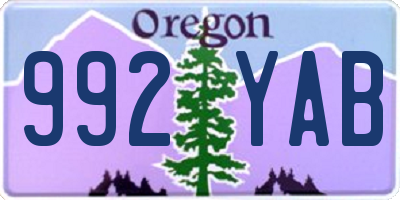 OR license plate 992YAB