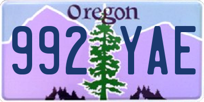 OR license plate 992YAE