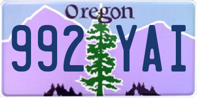 OR license plate 992YAI