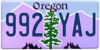 OR license plate 992YAJ