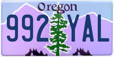 OR license plate 992YAL