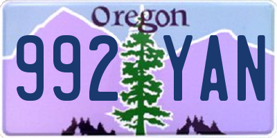 OR license plate 992YAN