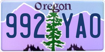 OR license plate 992YAO