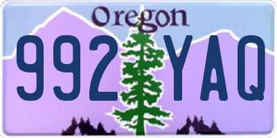 OR license plate 992YAQ