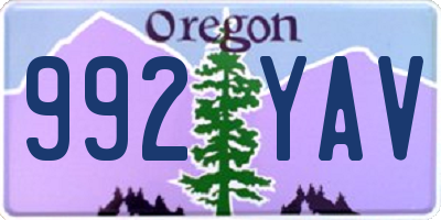 OR license plate 992YAV