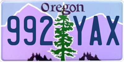 OR license plate 992YAX